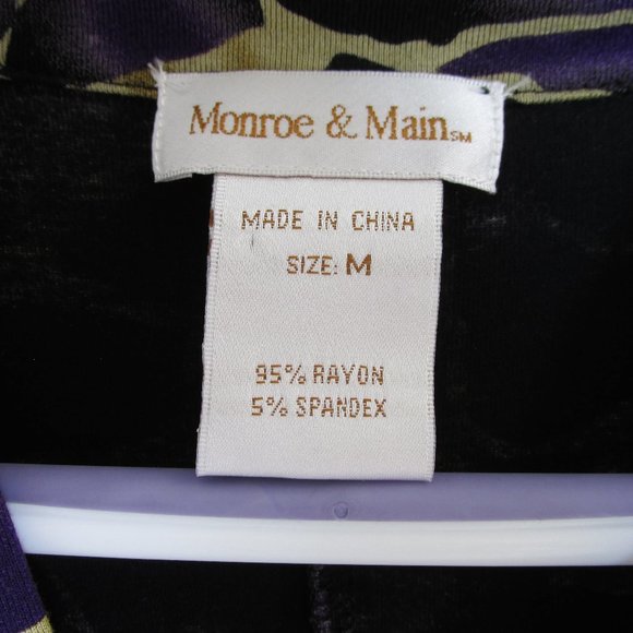 Monroe & Main Purple Animal Print Tie Belt Pockets - Picture 7 of 8